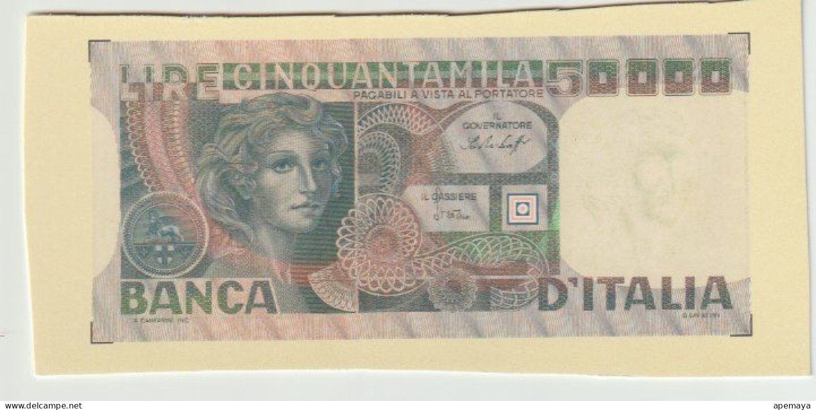 RIPRODUZIONE 50,000 LIRE VOLTO DI DONNA. RIPRODUZIONE. MISURE REALI. - [ 8] Fakes & Specimens