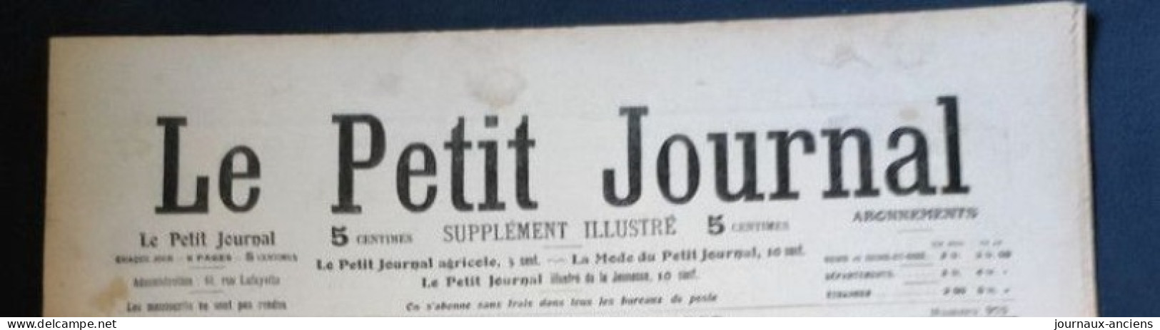 1909 RAFLE AU CABARET DE L'ANGÉLUS QUARTIER DES HALLES - EN ROUTE POUR LE POSTE - LE PETIT JOURNAL - Le Petit Parisien