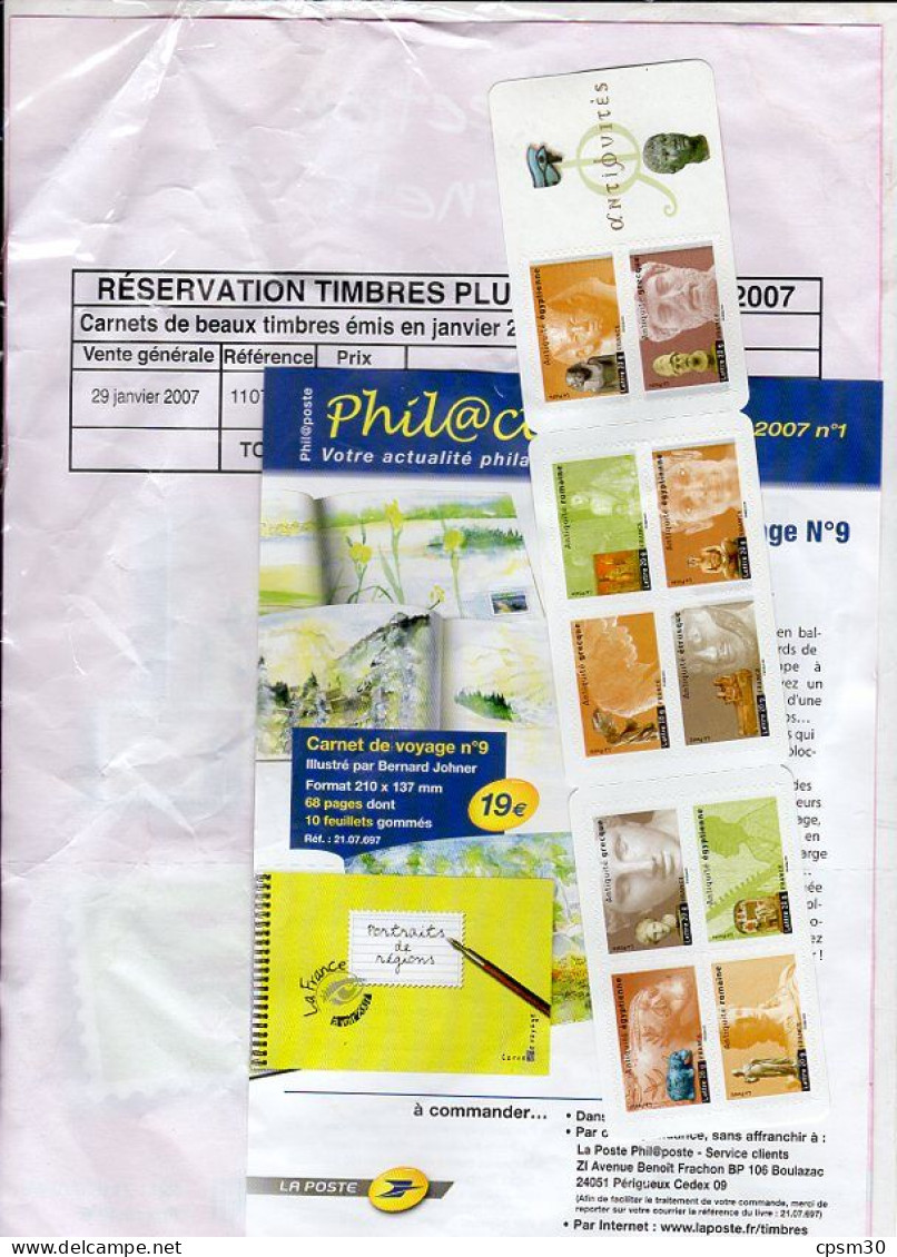 Timbres - Deux Pochettes "Timbres De France" Premier Trimestre 2007, Valeur 5.40 + 22.65 - 2000-2009