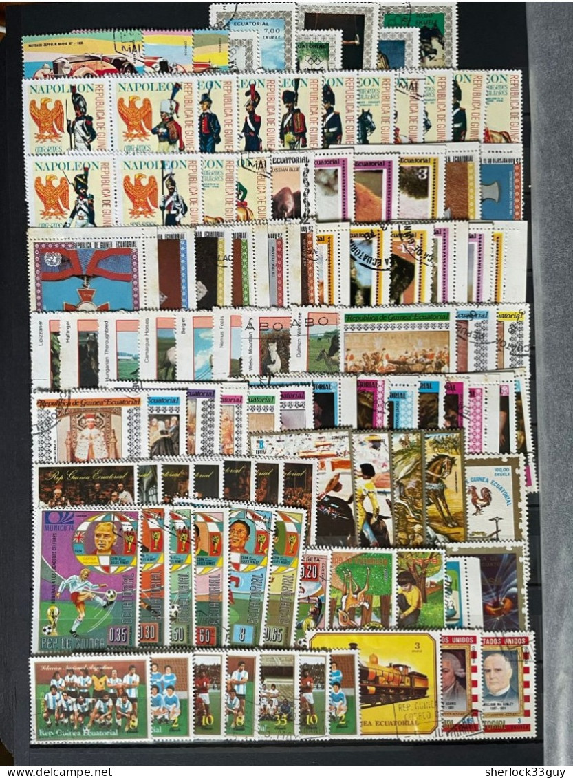 GUINEE EQUATORIALE  Lot de plus de 960 timbres