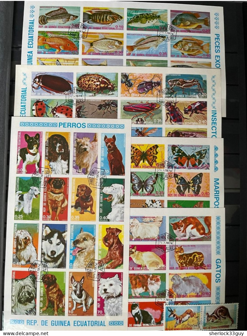 GUINEE EQUATORIALE  Lot de plus de 960 timbres