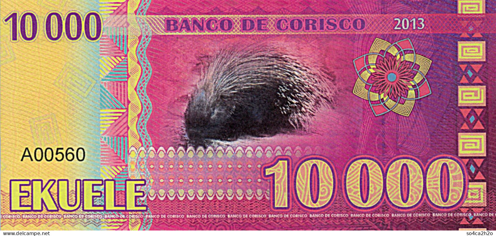 Banco De Corisco Spécimen Polymer 10000 EKUELE 2013 Porc épic UNC - Guinée Equatoriale