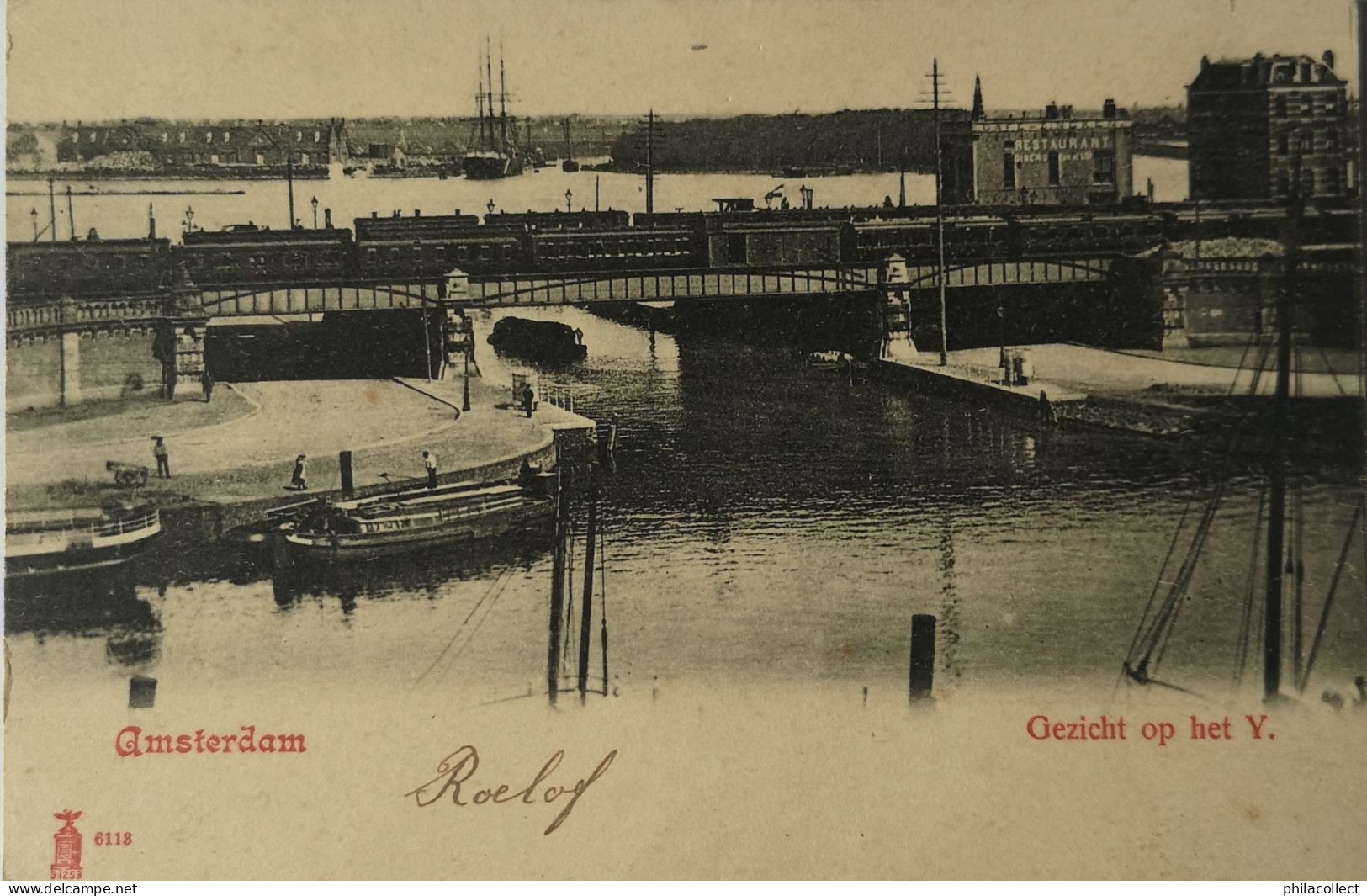 Amsterdam // Gezicht Op Het Y (zicht Trein Op Spoorbrug) Ca 1900 - Amsterdam