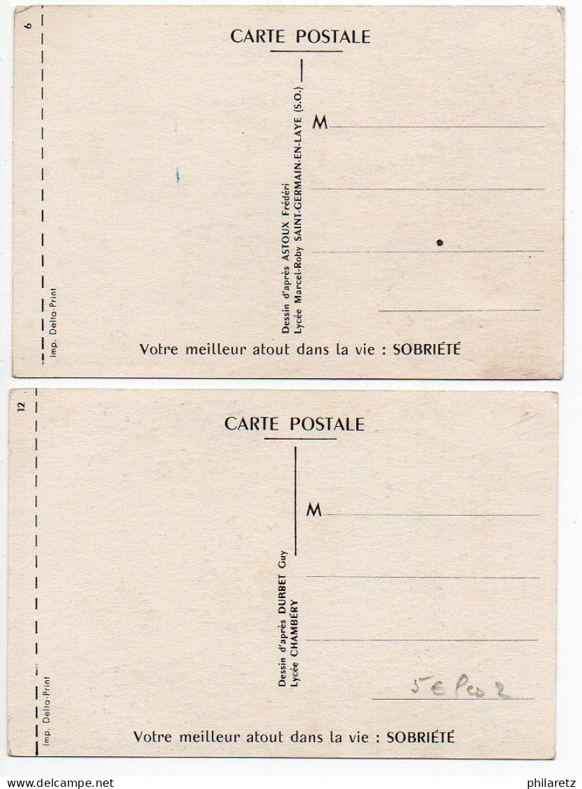 Lutte Contre L'alcoolisme : Lot De 2 Cartes Différentes - Santé