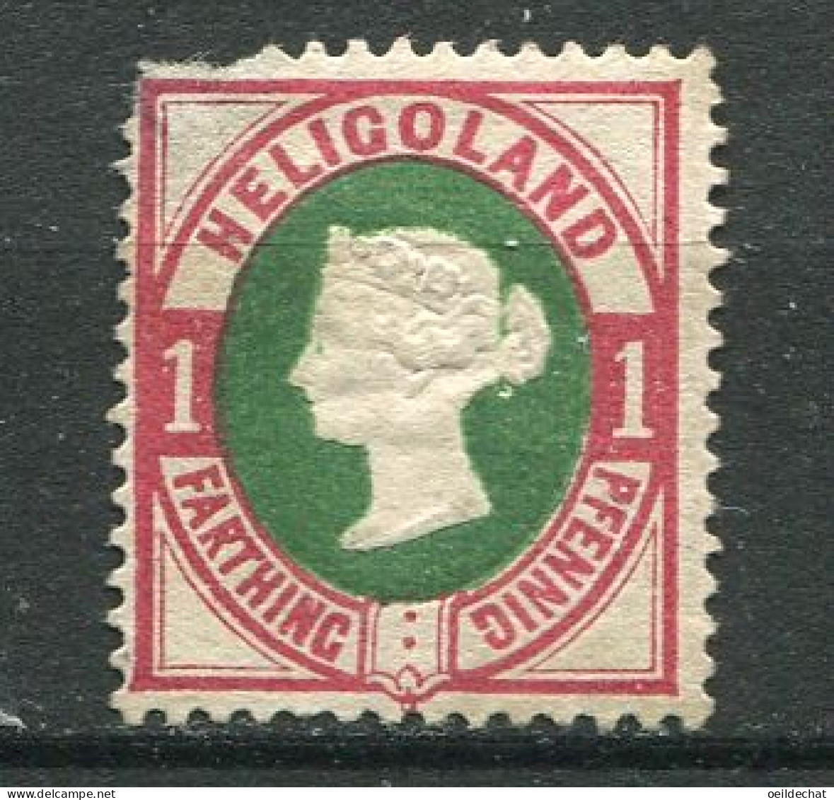 25726 Héligoland N°10(*) 1pf. Carmin Et Vert  Victoria 1875  B/TB - Heligoland (1867-1890)