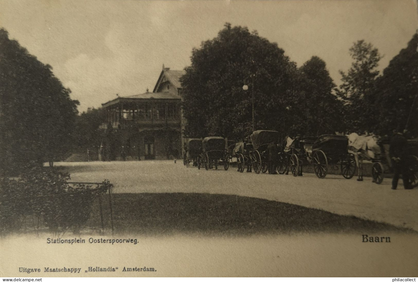 Baarn (Utr.) Stationsplein Oosterspoorweg (Koetsen) Ca 1900 - Baarn