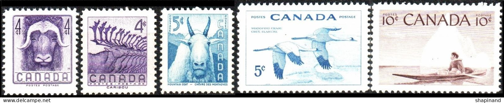 Canada 1955/1956 "Protection And Conservation Of Animals In The Wild" 5v Quality:100% - Ongebruikt