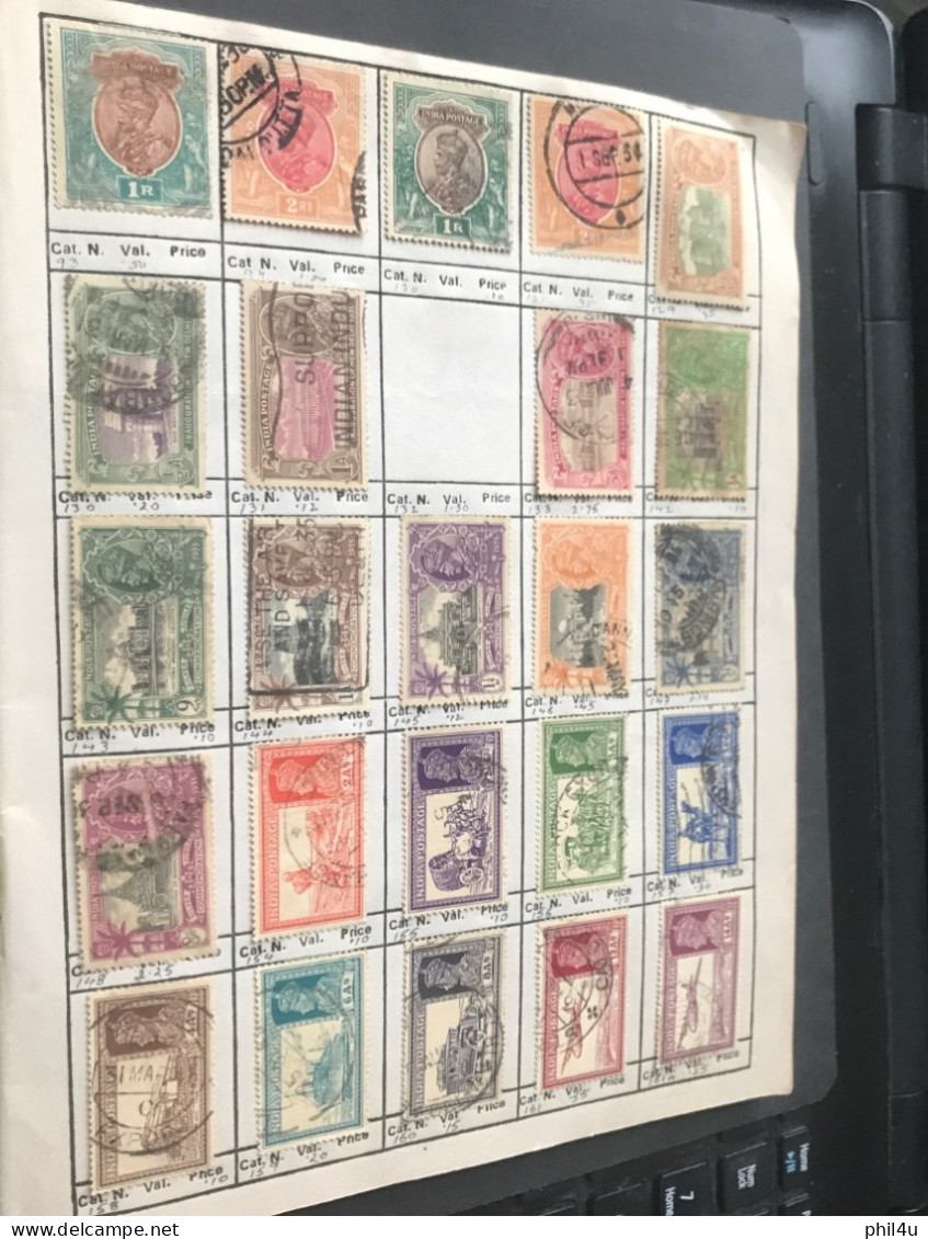 985+ India Early To Mostly Used Collection Of All Diff. Stamps1988 Mounted In Approval Book Including States Variety See - Collections, Lots & Séries