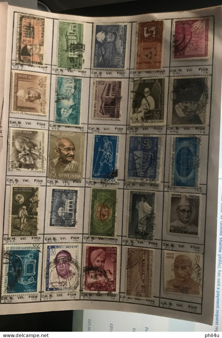 985+ India early to mostly used collection of all diff. stamps1988 mounted in approval book including States variety See