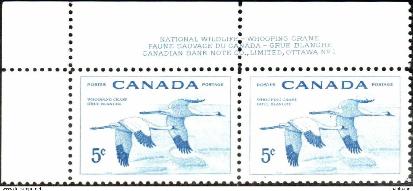 Canada 1955 "Protection And Conservation Of Animals In The Wild.Whooping Crane" 2v Zd Quality:100% - Ongebruikt