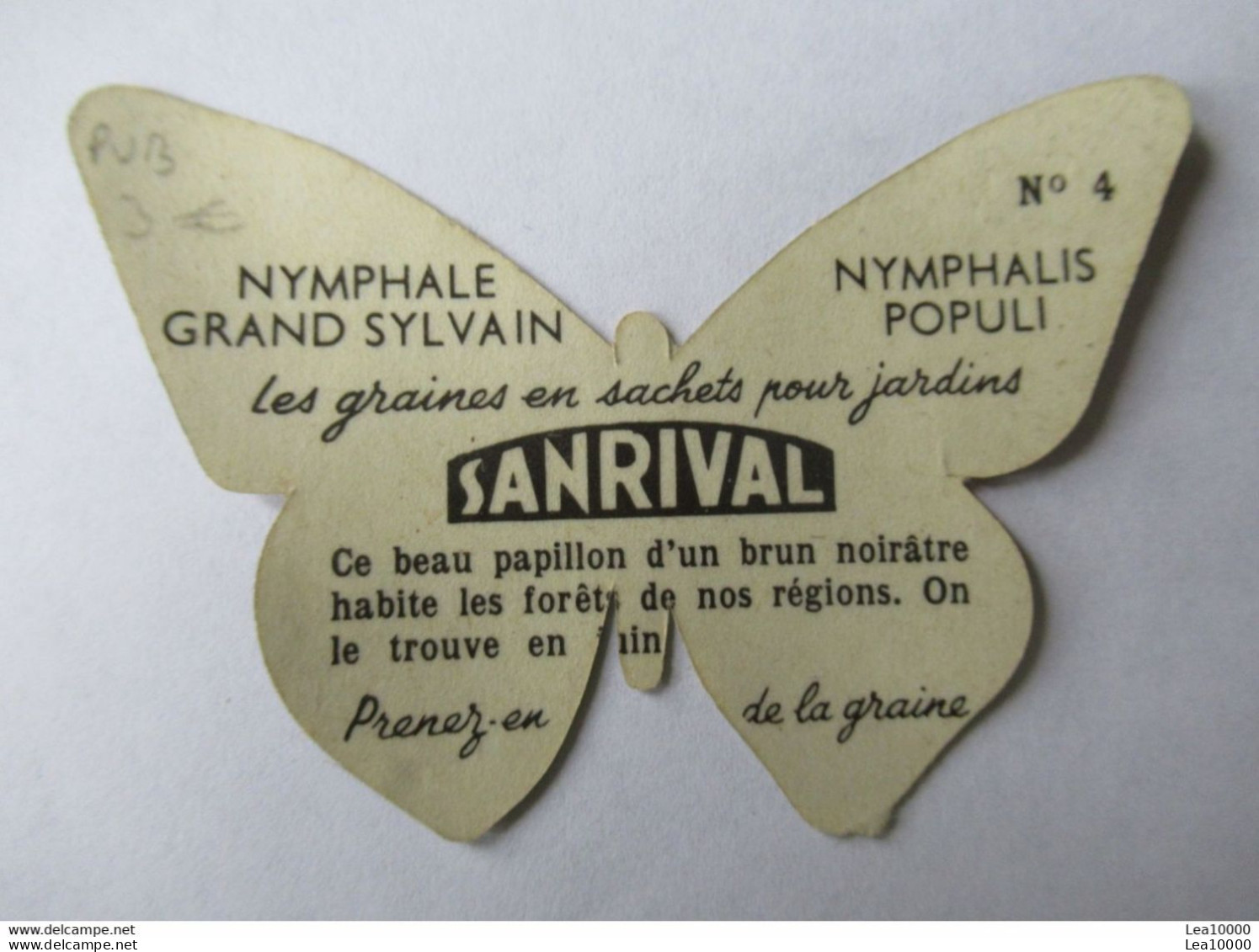 Image Découpis Publicité Sanrival, Graines - Papillon Nymphale Grand Sylvain, Nymphalis Populi - Format 5.6 Cm X 8 Cm - Animales