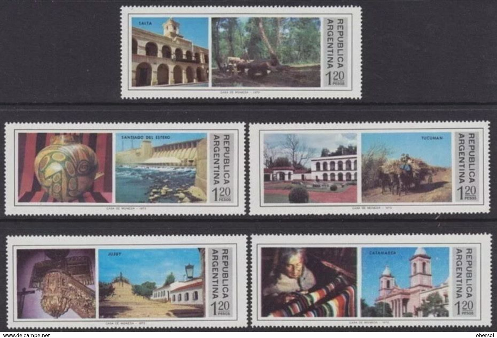 Argentina 1975 Provinces Complete Set 5v MNH - Ongebruikt