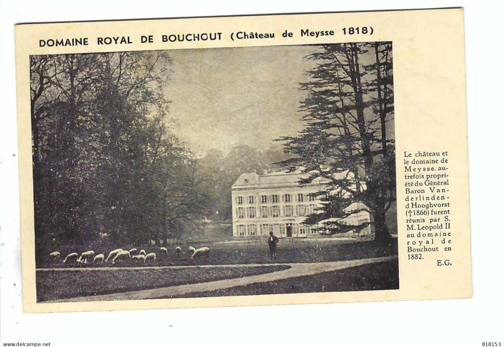 Meise  DOMAINE ROYAL DE BOUCHOUT (Château De Meyse 1818) - Meise