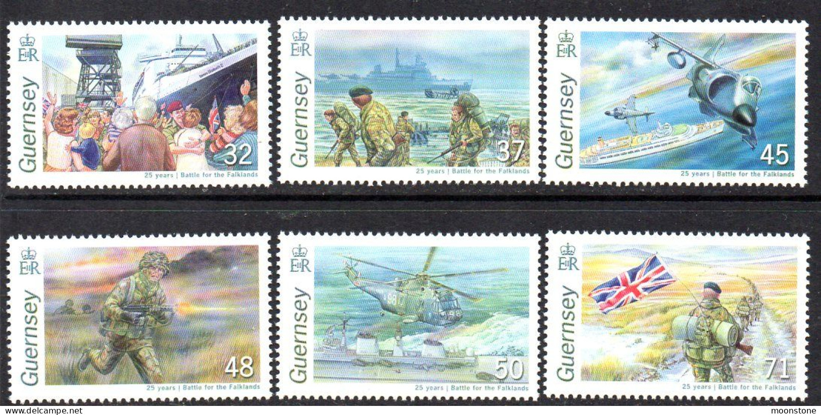 Guernsey 2007 25th Anniversary Of Battle Of The Falklands Set Of 6, MNH, SG 1142/7 - Guernesey