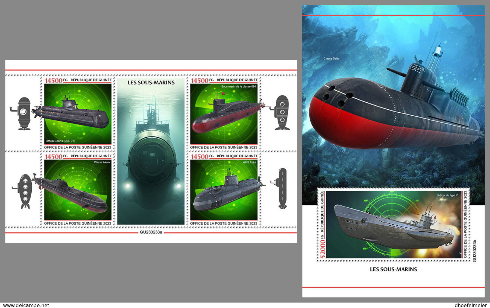 GUINEA REP. 2023 MNH Submarines U-Boote Sous-marins M/S+S/S - OFFICIAL ISSUE - DHQ2342 - U-Boote
