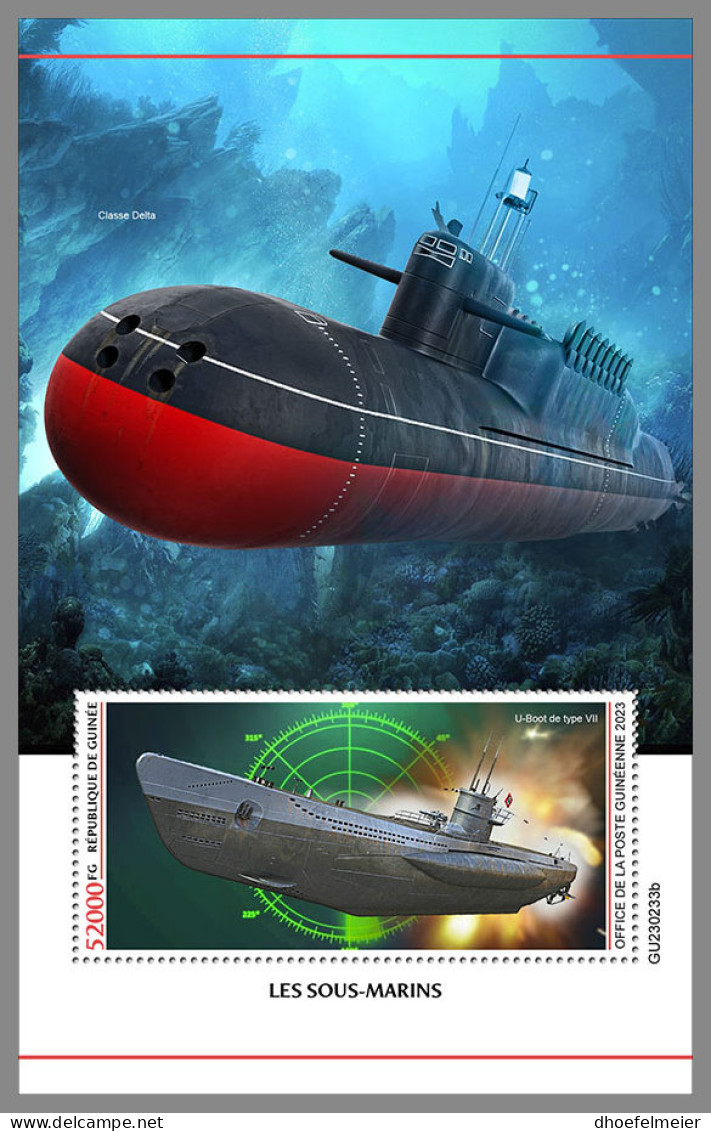 GUINEA REP. 2023 MNH Submarines U-Boote Sous-marins S/S - IMPERFORATED - DHQ2342 - Duikboten