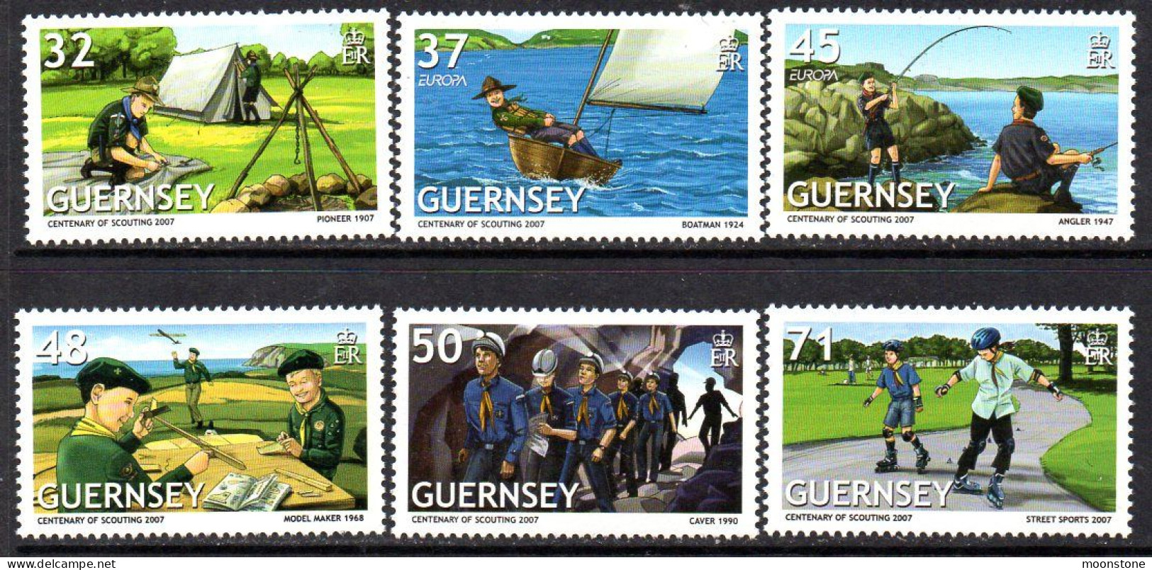 Guernsey 2007 Europa, Centenary Of Scouting Set Of 6, MNH, SG 1159/64 - Guernesey