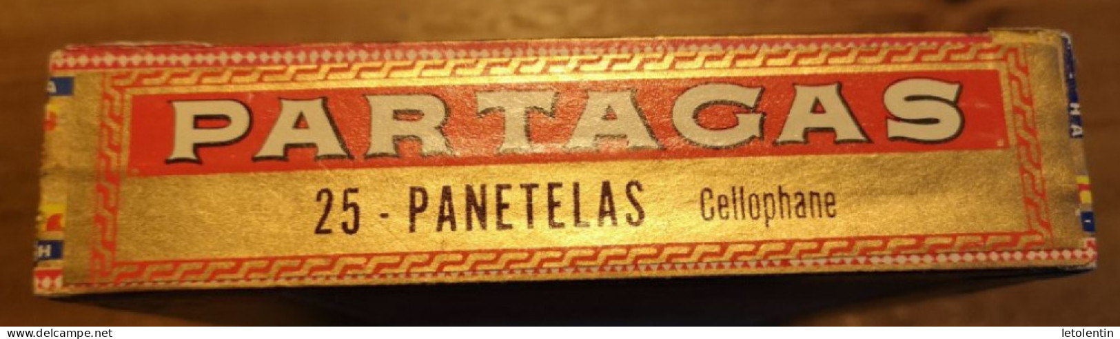 BOITE DE CIGARE VIDE "PARTAGAS HABANA 25 PANETELAS FORMAT 18,5X14X3,5 CM - Tabaksdozen (leeg)