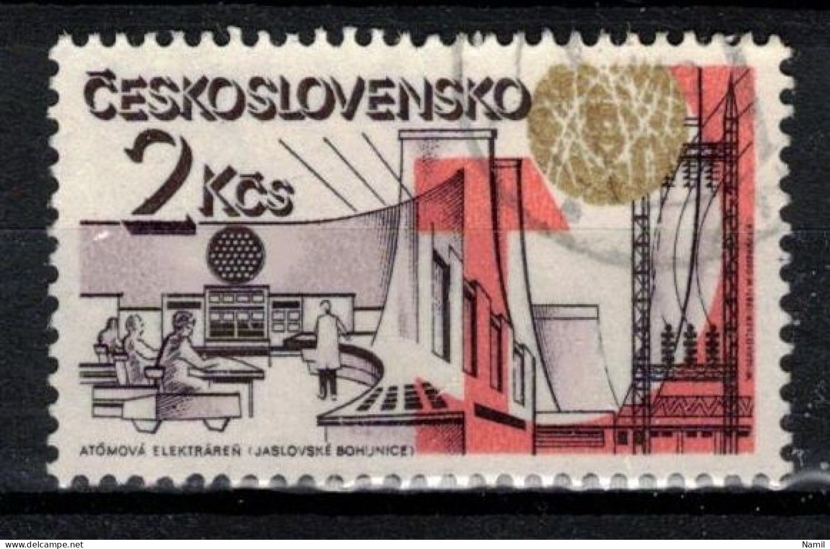 Tchécoslovaquie 1981 Mi 2621 (Yv 2444), Obliteré, Varieté Position 47/1 - Errors, Freaks & Oddities (EFO)