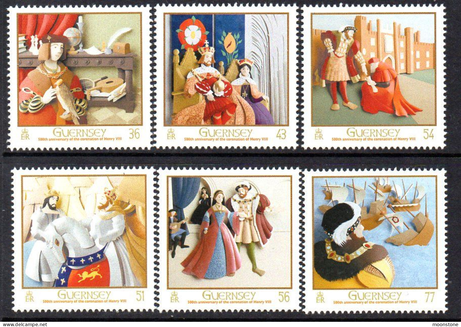 Guernsey 2009 500th Anniversary Of Coronation Of King Henry VIII Set Of 6, MNH, SG 1290/5 - Guernesey