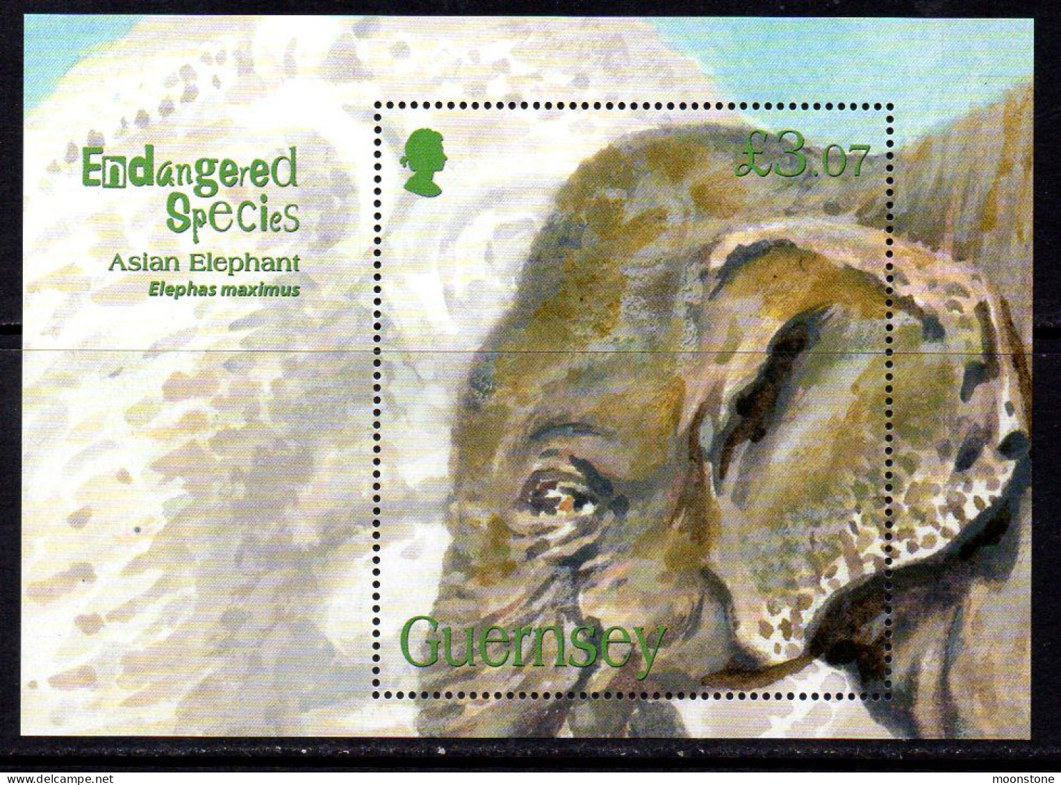 Guernsey 2010 Endangered Species VI, Indian Elephant MS, MNH, SG 1320 - Guernesey