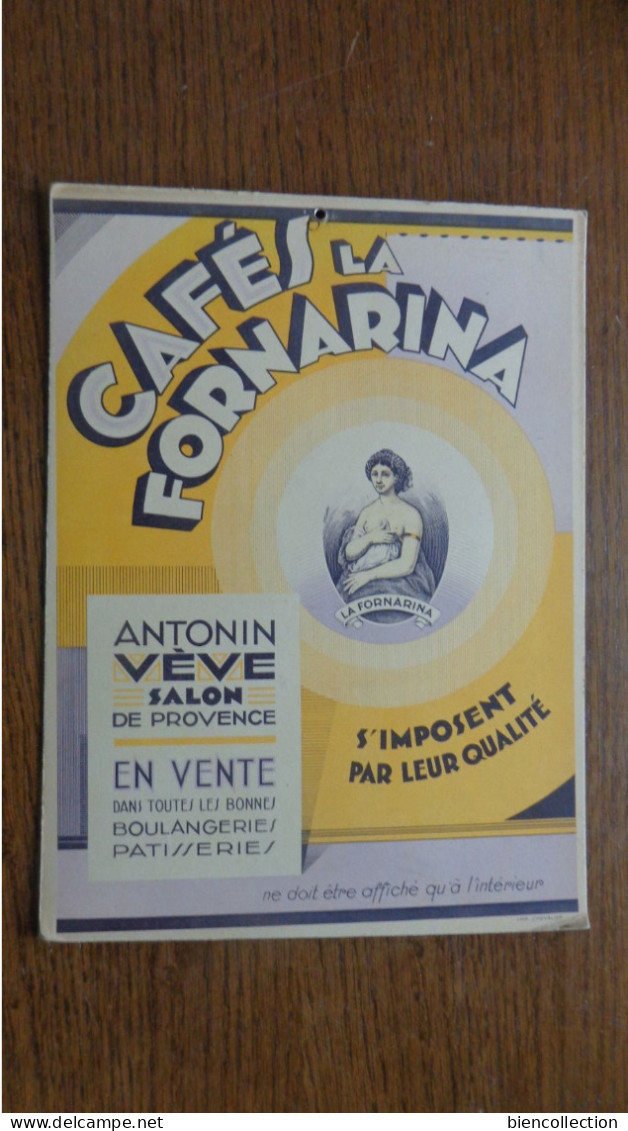 Plaque Publicitaire 30cm X 22cm ; Cafés La Fornarina Antonin Sève à Salon De Provence ( Bouches Du Rhône) - Paperboard Signs