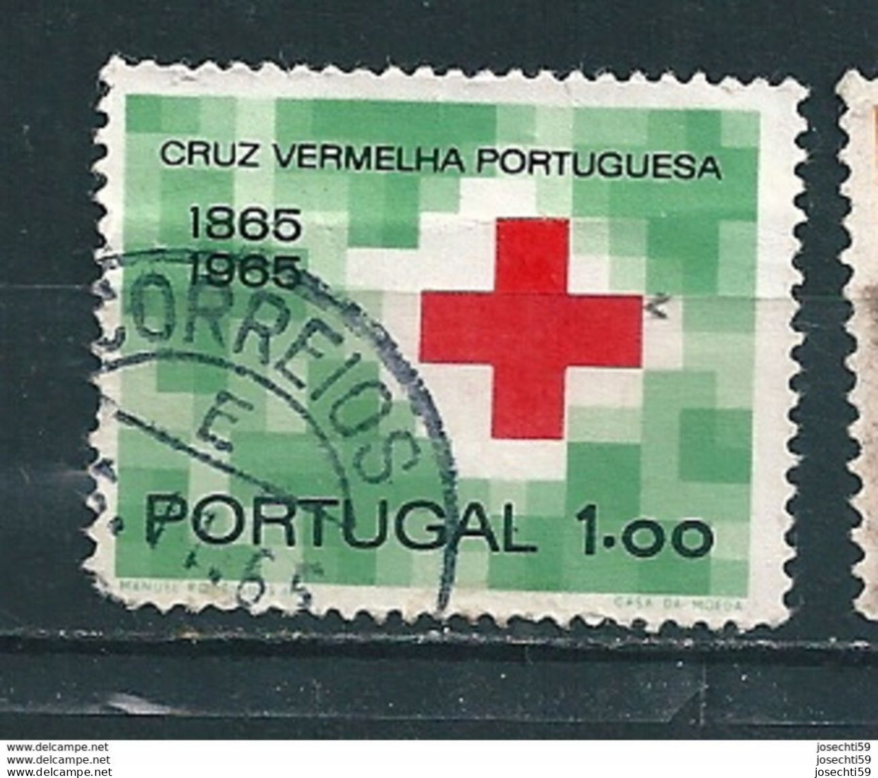N° 968 Centenaire De La Croix Rouge Nationale  Timbre Portugal Oblitéré   1965 - Usado