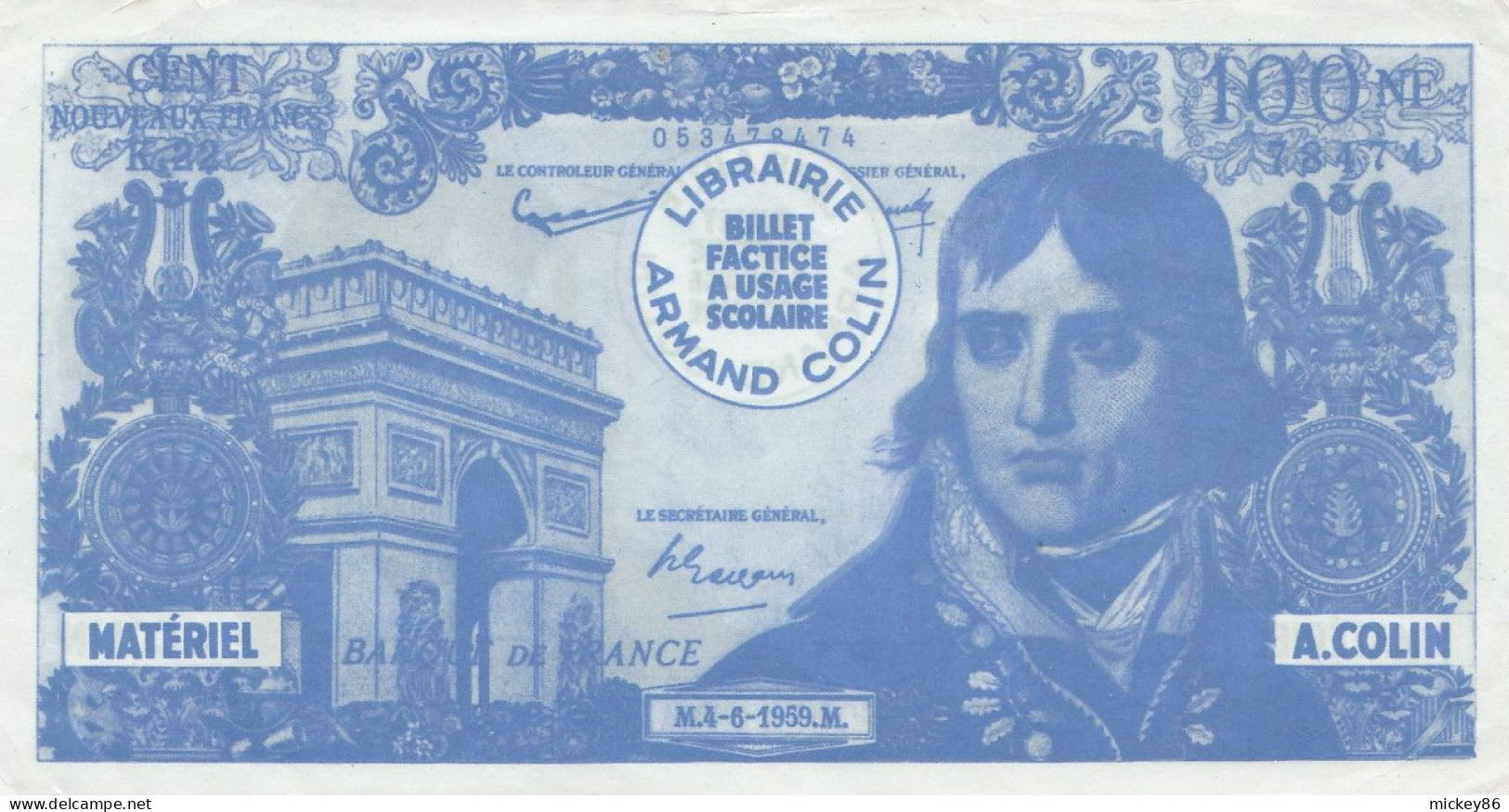 Billets du Trésor 1000 Francs SPECIMEN non perforé, Trésor Français type  1955, O.00, Neuf