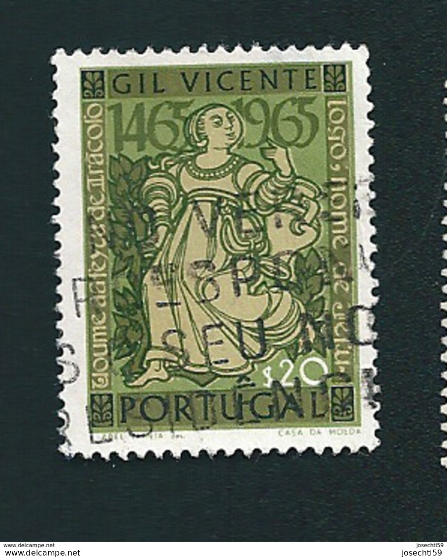 N° 977 Tricentenaire De La Naissance De Gil Vicente (poète)  20e  Timbre Portugal 1965 Oblitéré - Oblitérés