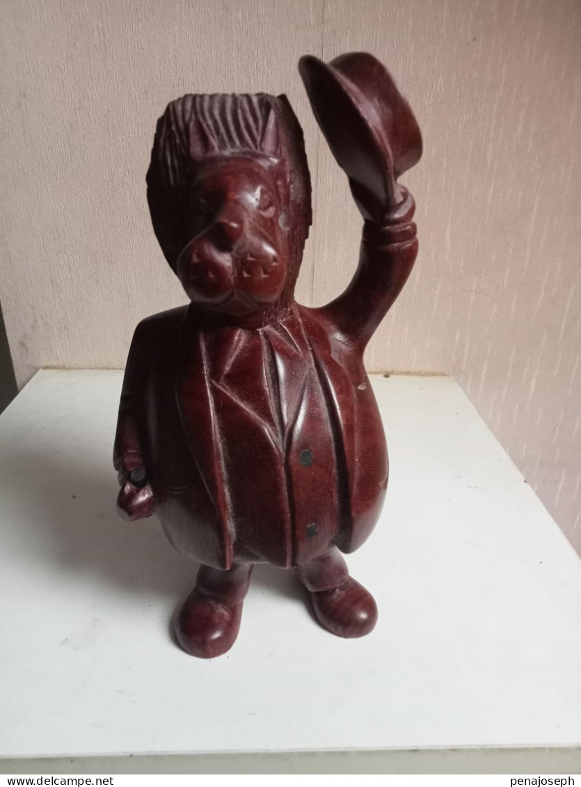 Statuette En Bois Ancienne Hauteur 22 Cm, Hyppopotame - Arte Africana