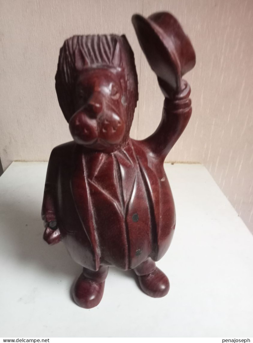 Statuette En Bois Ancienne Hauteur 22 Cm, Hyppopotame - African Art