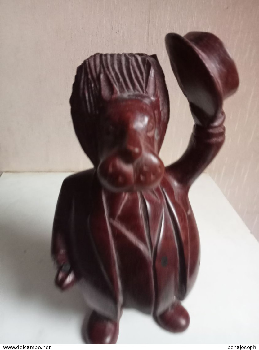 Statuette En Bois Ancienne Hauteur 22 Cm, Hyppopotame - African Art