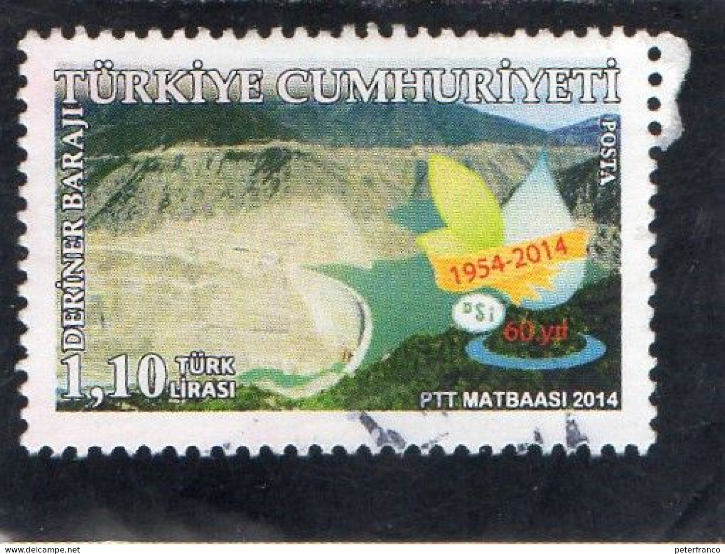 2014 Turchia - 60 Annu Lavori Idrici - Used Stamps