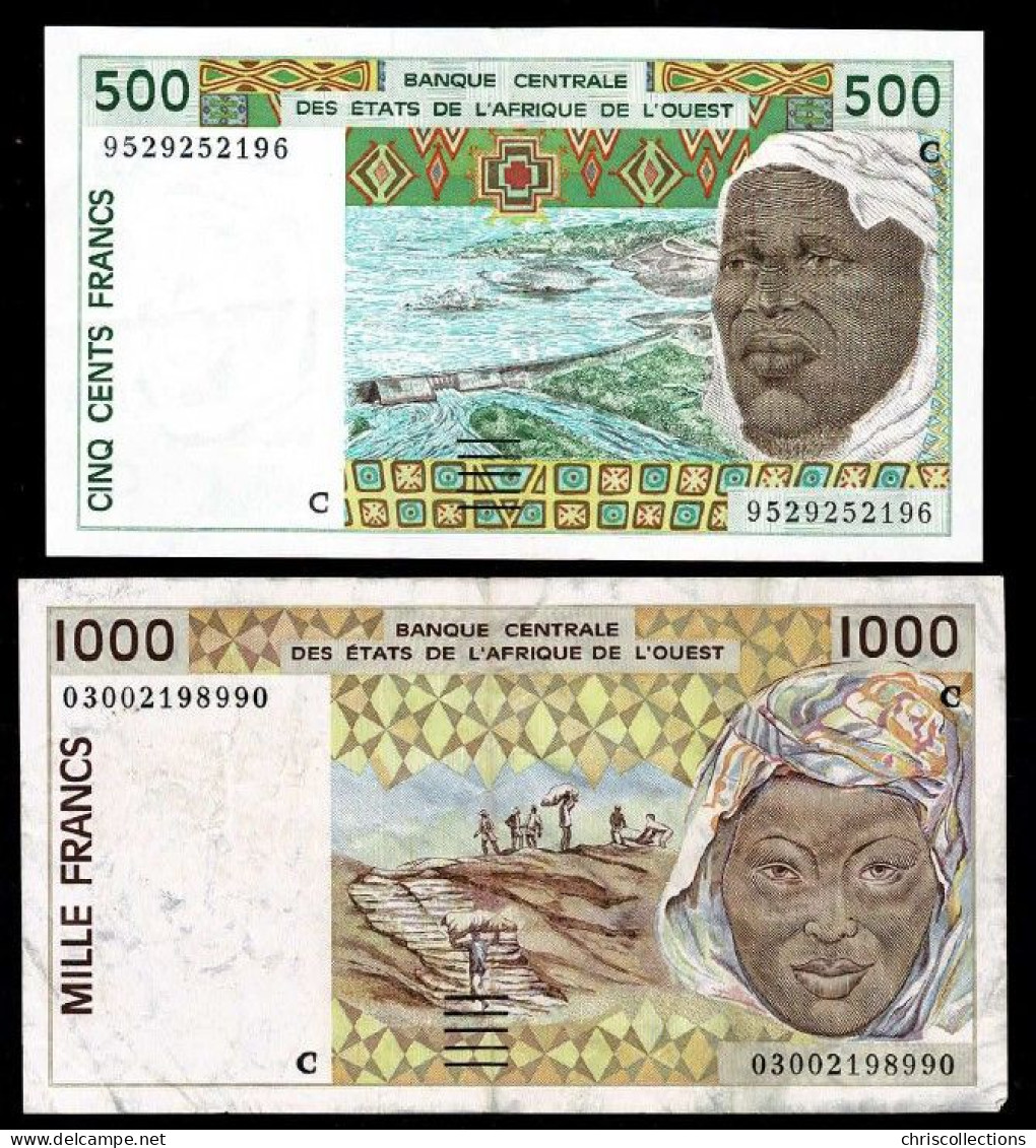 AFRIQUE DE L'OUEST - Lot De 2 Billets - 500 F Et 1000 F - États D'Afrique De L'Ouest