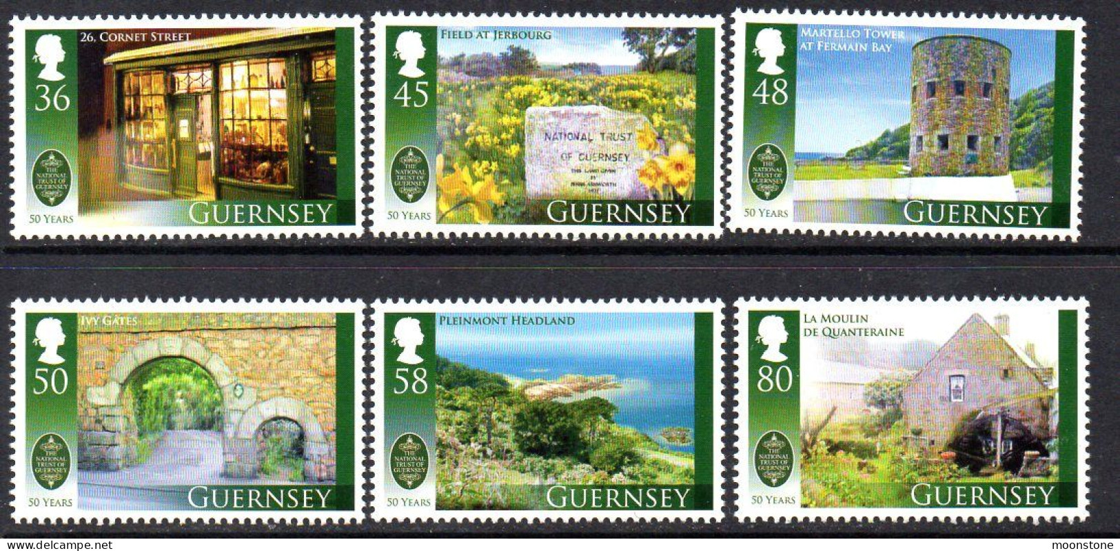 Guernsey 2010 50th Anniversary Of Guernsey's National Trust Set Of 6, MNH, SG 1343/8 - Guernesey