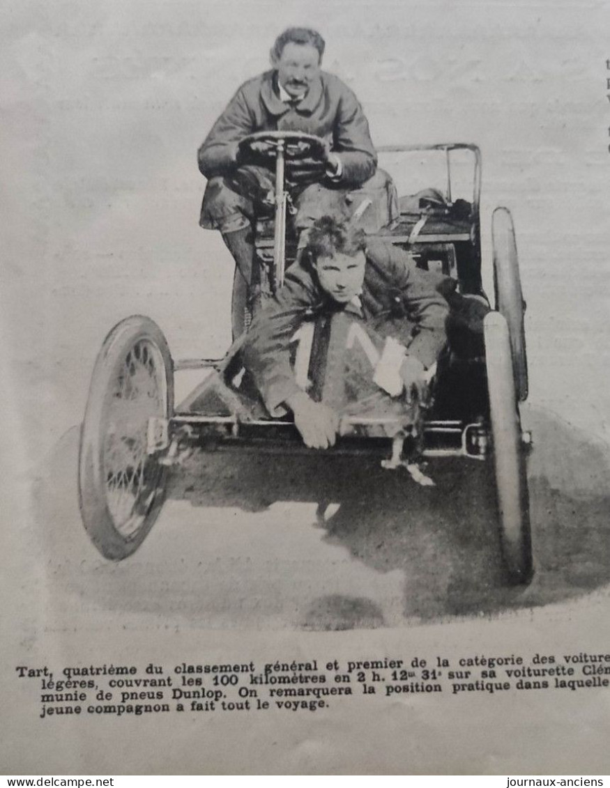 LES VOITURETTES DE 1900 - VOITURETTE CLÉMENT PNEUS DUNLOP - VOITURINE COUTTEREAU PNEUS MICHELIN - Automobile - F1