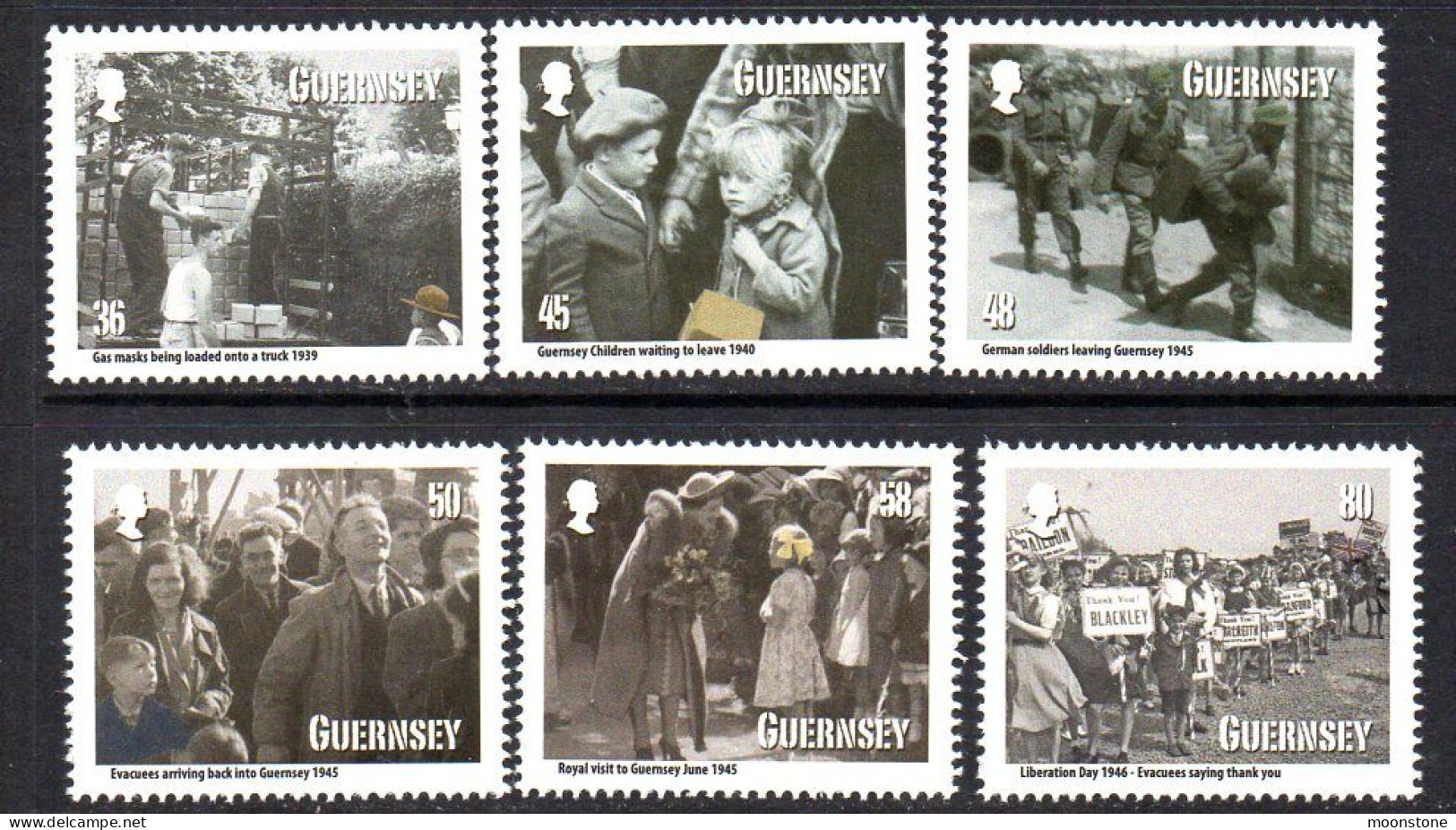 Guernsey 2010 70th Anniversary Of Evacuation Set Of 6, MNH, SG 1349/54 - Guernesey