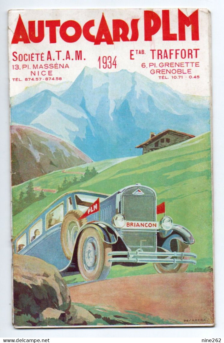 NICE..GRENOBLE..AUTOCARS P.L.M....1934..LIVRET 16 PAGES ..21.5 X 913.5... - Camions