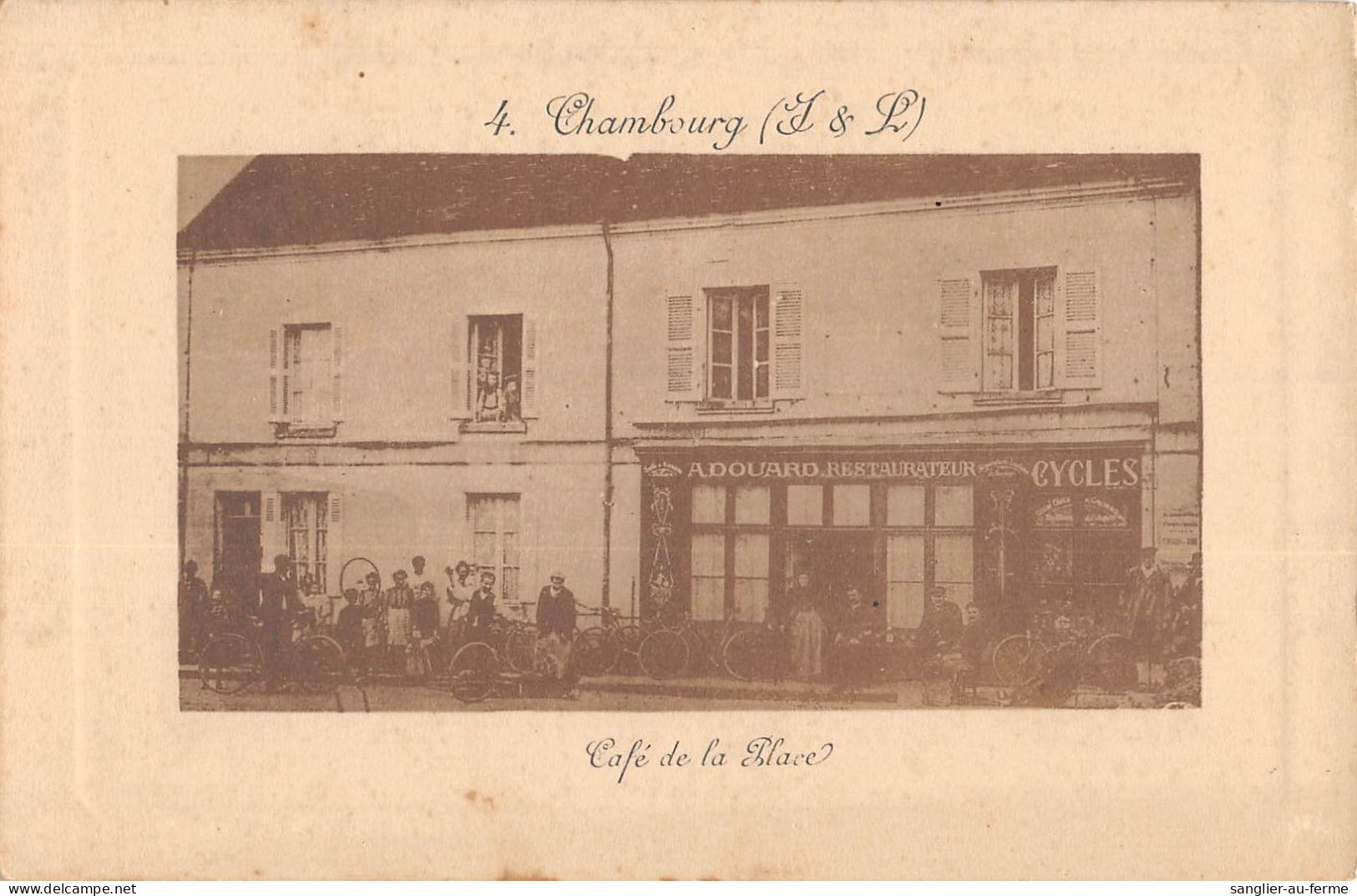 CPA 37 CHAMBOURG / CAFE DE LA PLACE - Other & Unclassified