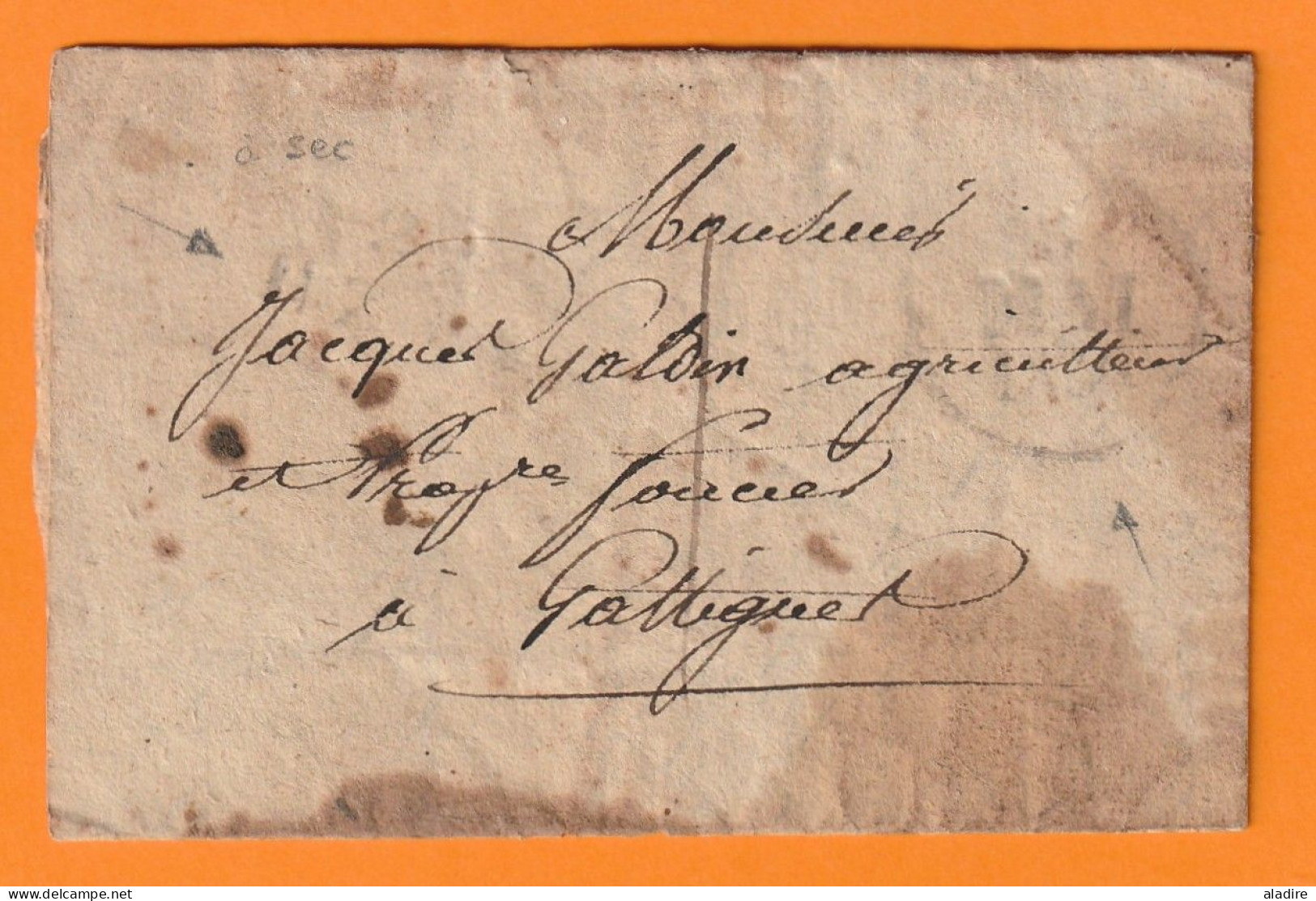 1830 - Marque Postale UZES, Gard Sur Lettre Pliée Avec Correspondance Vers GATTIGUES - 1801-1848: Vorläufer XIX