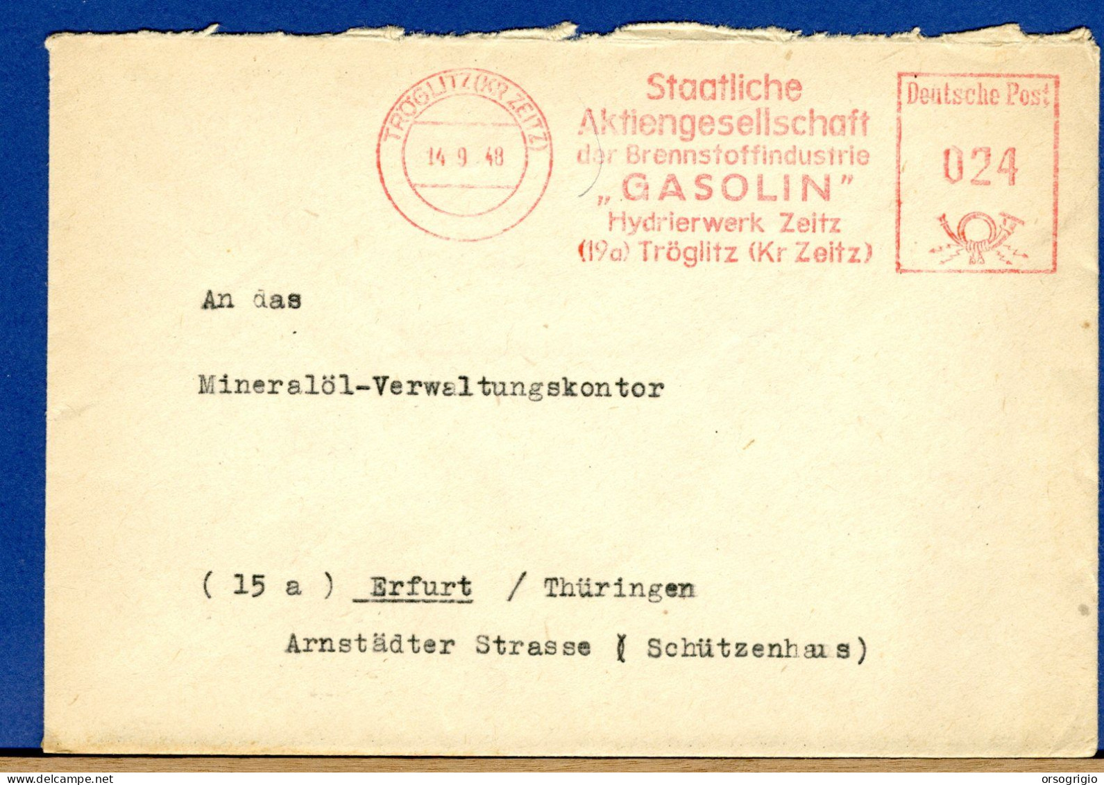 GERMANY - DEUTSCHE - TROGUTZ -   GASOLIN - Aardolie