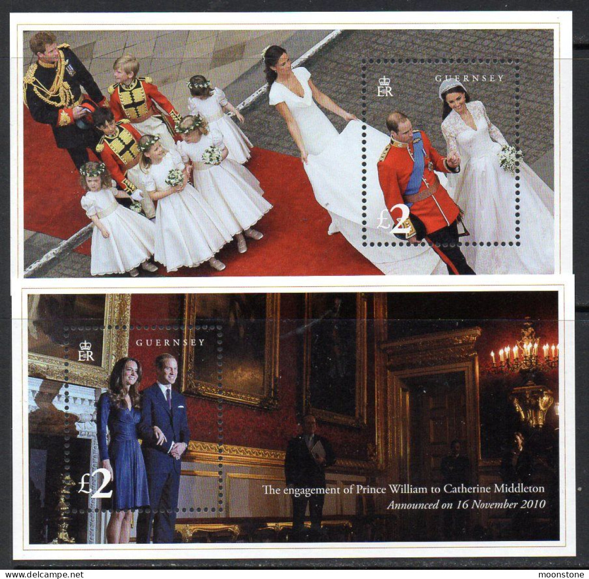 Guernsey 2011 Royal Wedding MS X 2, MNH, SG 1380/1 - Guernesey