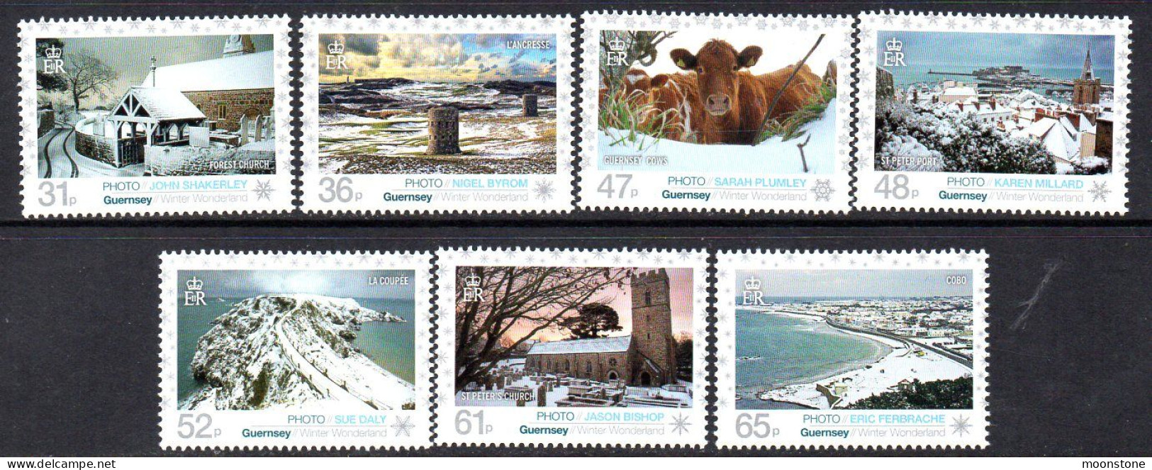 Guernsey 2011 Christmas, Winter Wonderland Set Of 7, MNH, SG 1394/1400 - Guernesey