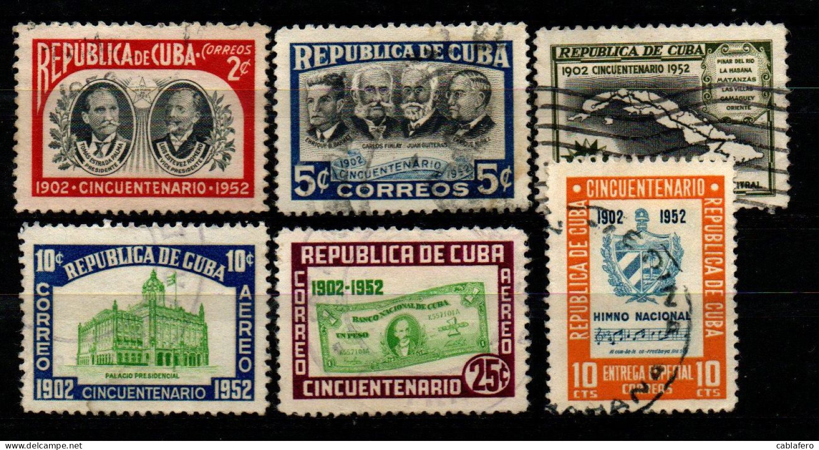 CUBA - 1952 - 50th Anniv. Of The Republic Of Cuba: - USATI - Used Stamps