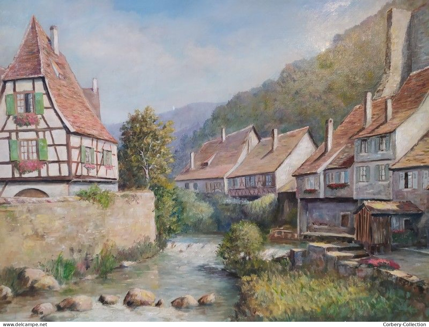 Tableau Paysage D'Alsace Ville De Kaysersberg - Huiles