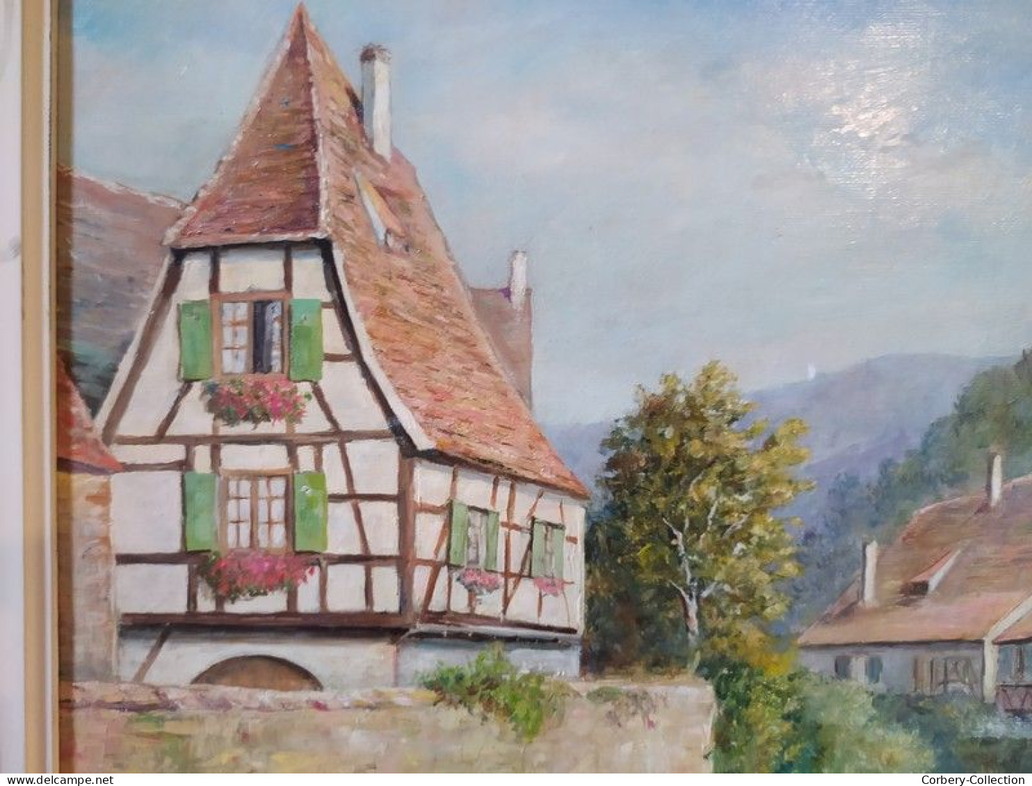 Tableau Paysage D'Alsace Ville De Kaysersberg - Olieverf
