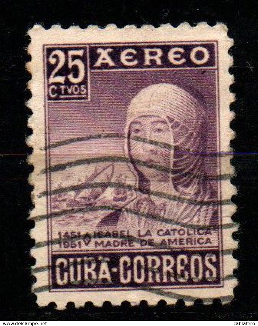 CUBA - 1952 - ISABELLA I LA CATTOLICA - USATO - Poste Aérienne