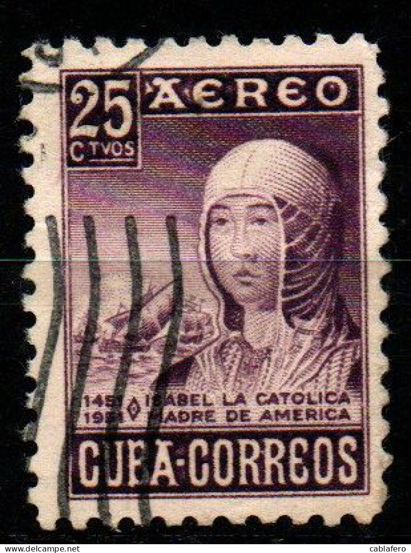 CUBA - 1952 - ISABELLA I LA CATTOLICA - USATO - Posta Aerea