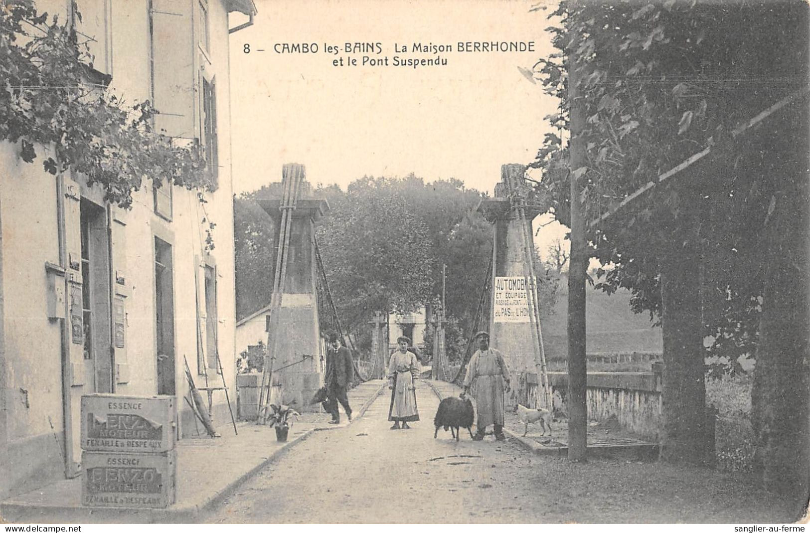 CPA 64 CAMBO LES BAINS / LA MAISON BERRHONDE ET LE PONT SUSPENDU - Autres & Non Classés