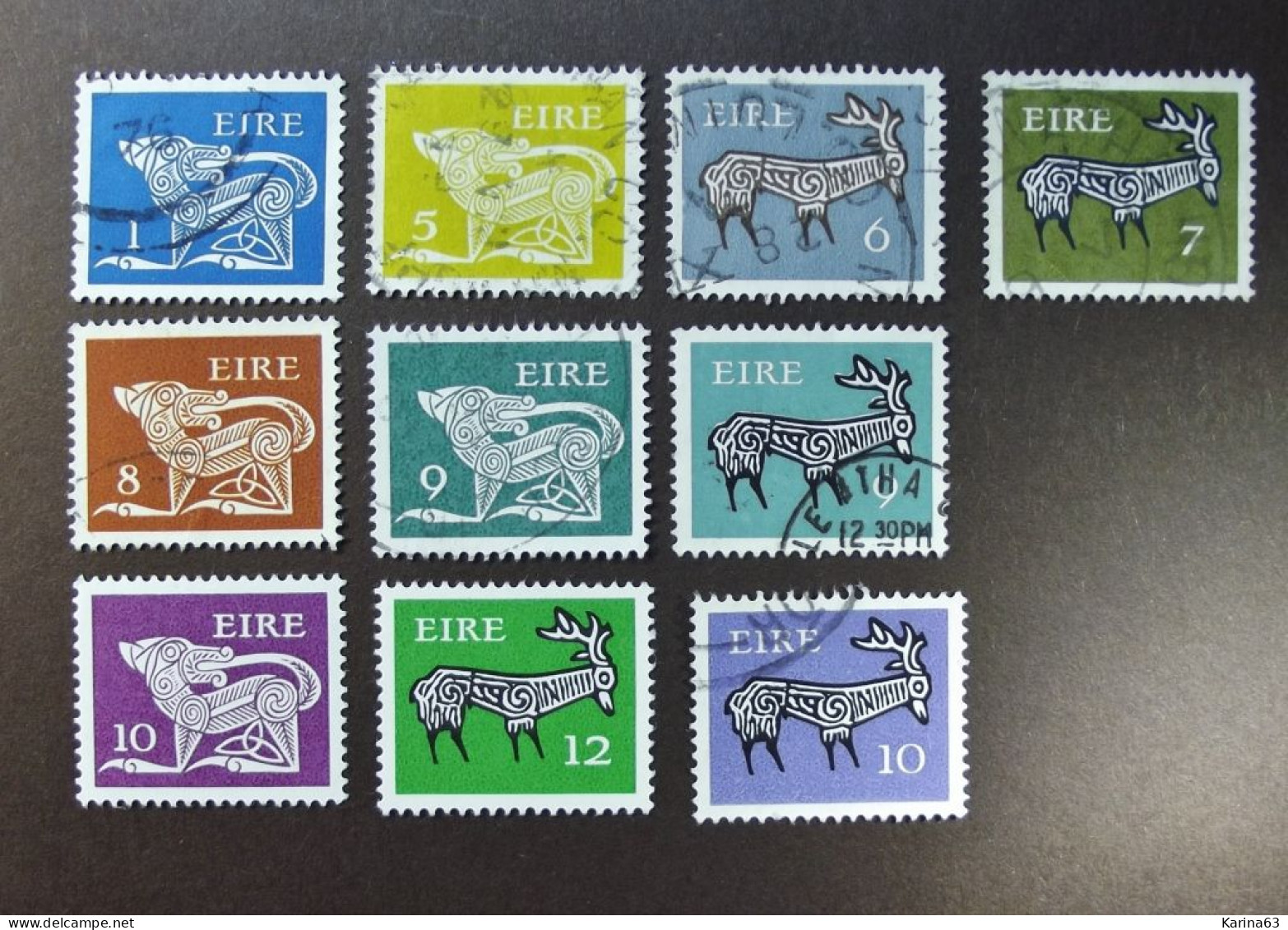 Ireland - Irelande - Eire 1974  Y & T N° 318A - 318E - 319 - 319A - 320A - 321 - 349 - 349A - 350A - 361 - 10 Val. Obl. - Used Stamps